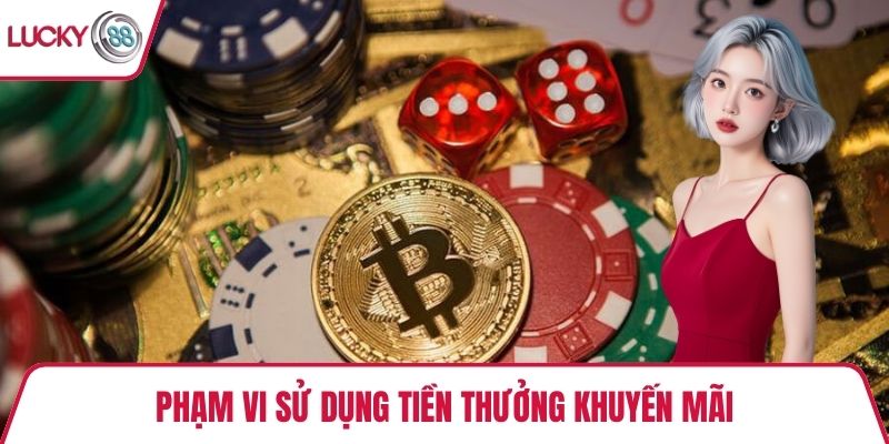 Phạm vi sử dụng tiền thưởng khuyến mãi