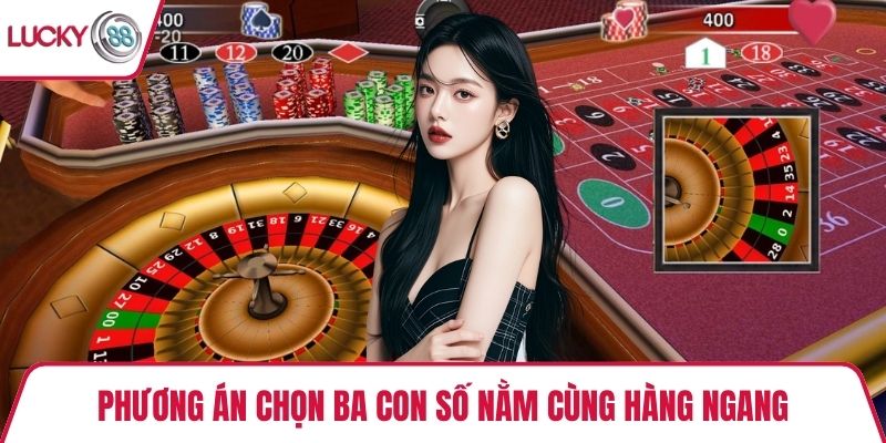 Phương án chọn ba con số nằm cùng hàng ngang